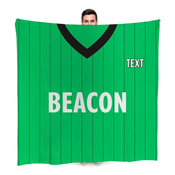 Plymouth Retro 1983 Home Shirt - Personalised Retro Fleece Blanket 150cm X 150cm