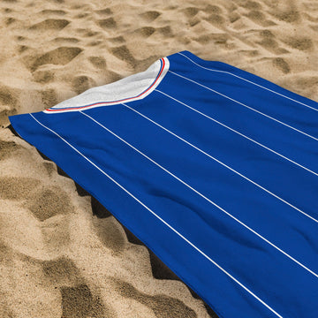 Rangers - 1984 Home Shirt - Personalised Retro Beach Towel - 150cm x 75cm