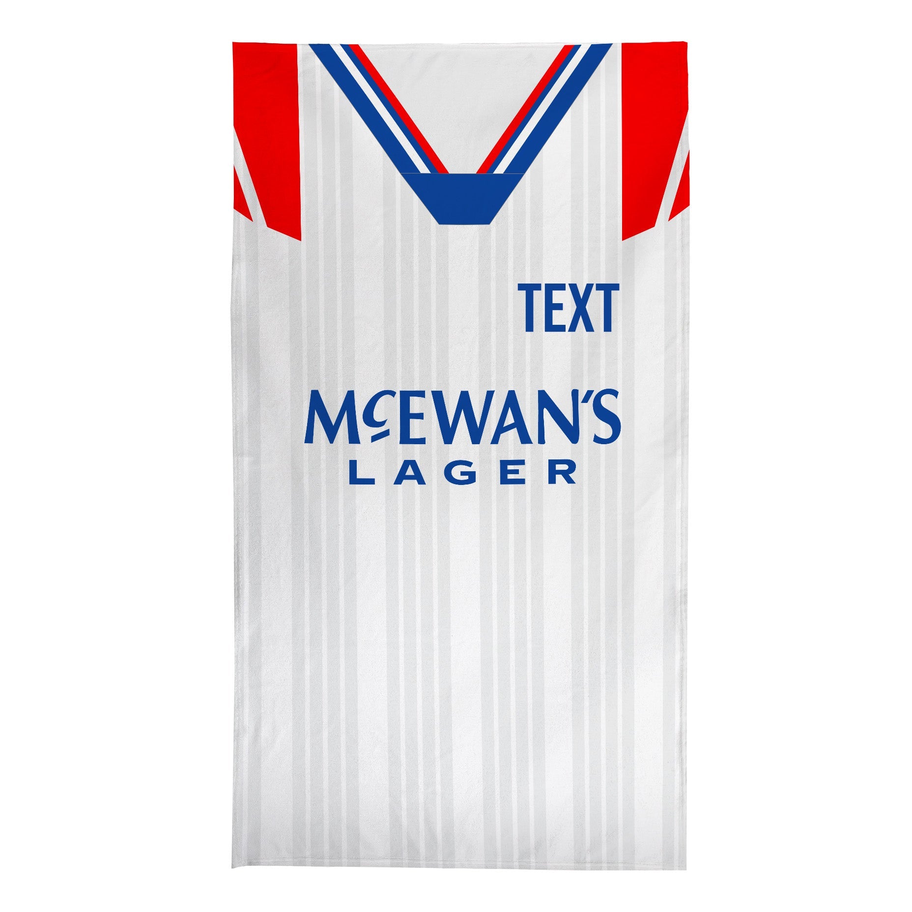 Rangers - 1992 Away Shirt - Personalised Retro Beach Towel - 150cm x 75cm