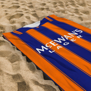 Glasgow Bears - 1993 Away Shirt - Personalised Retro Lightweight, Microfibre Beach Towel - 150cm x 75cm