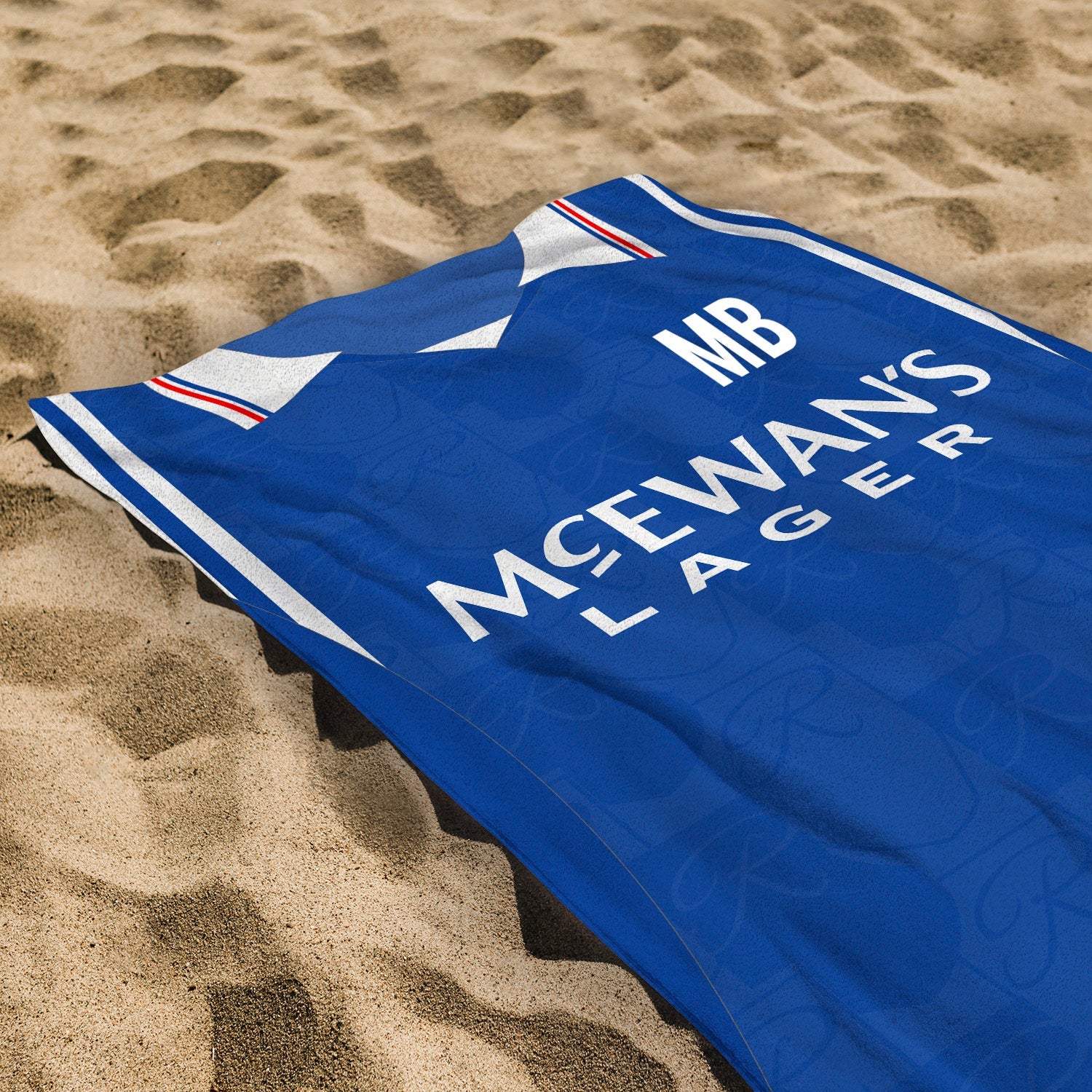 Rangers - 1996 Home Shirt - Personalised Retro Beach Towel