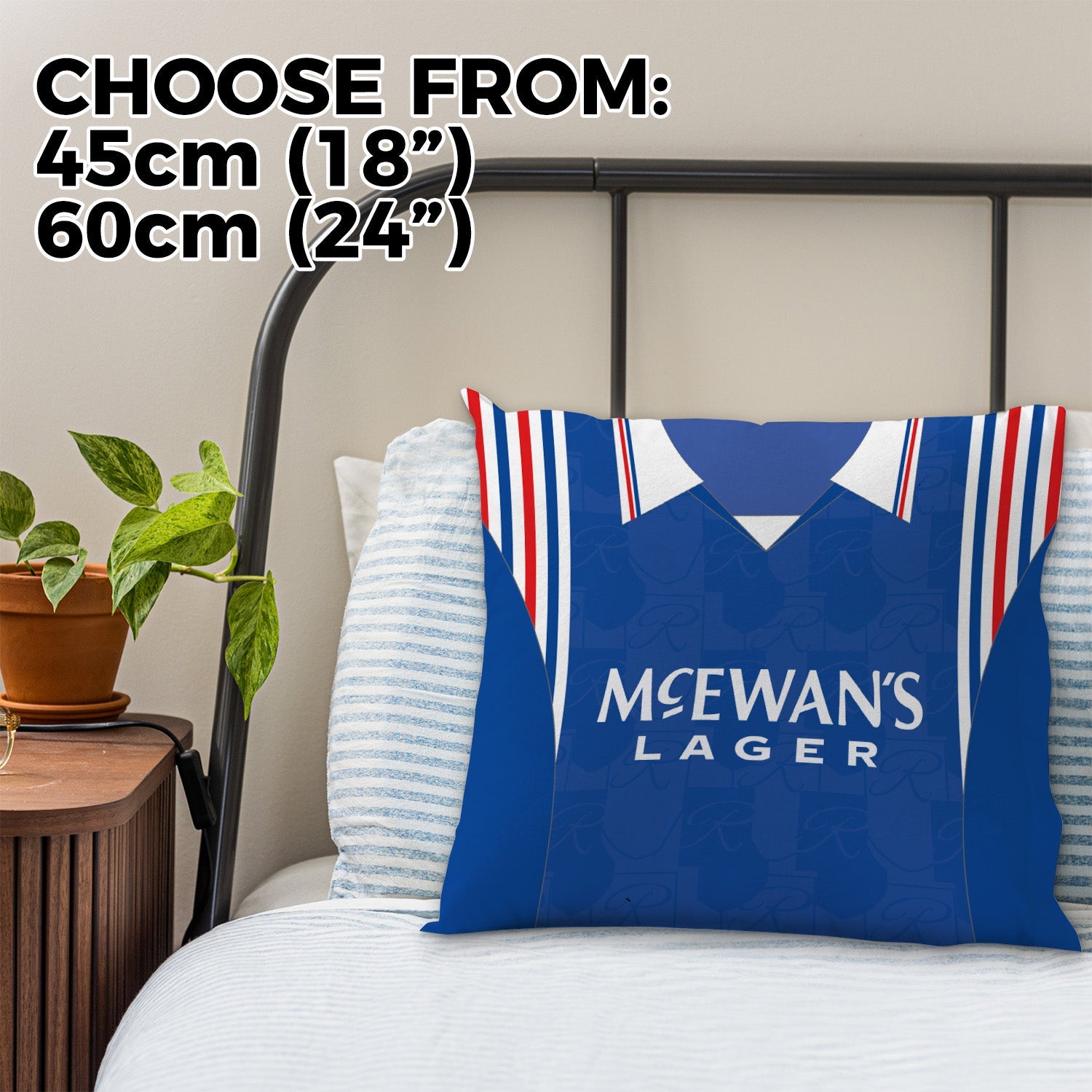 Rangers - 1996 Home Shirt - 45cm or 61cm Retro Cushion