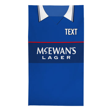 Glasgow Bears - 1998 Home Shirt - Personalised Retro Lightweight, Microfibre Beach Towel - 150cm x 75cm