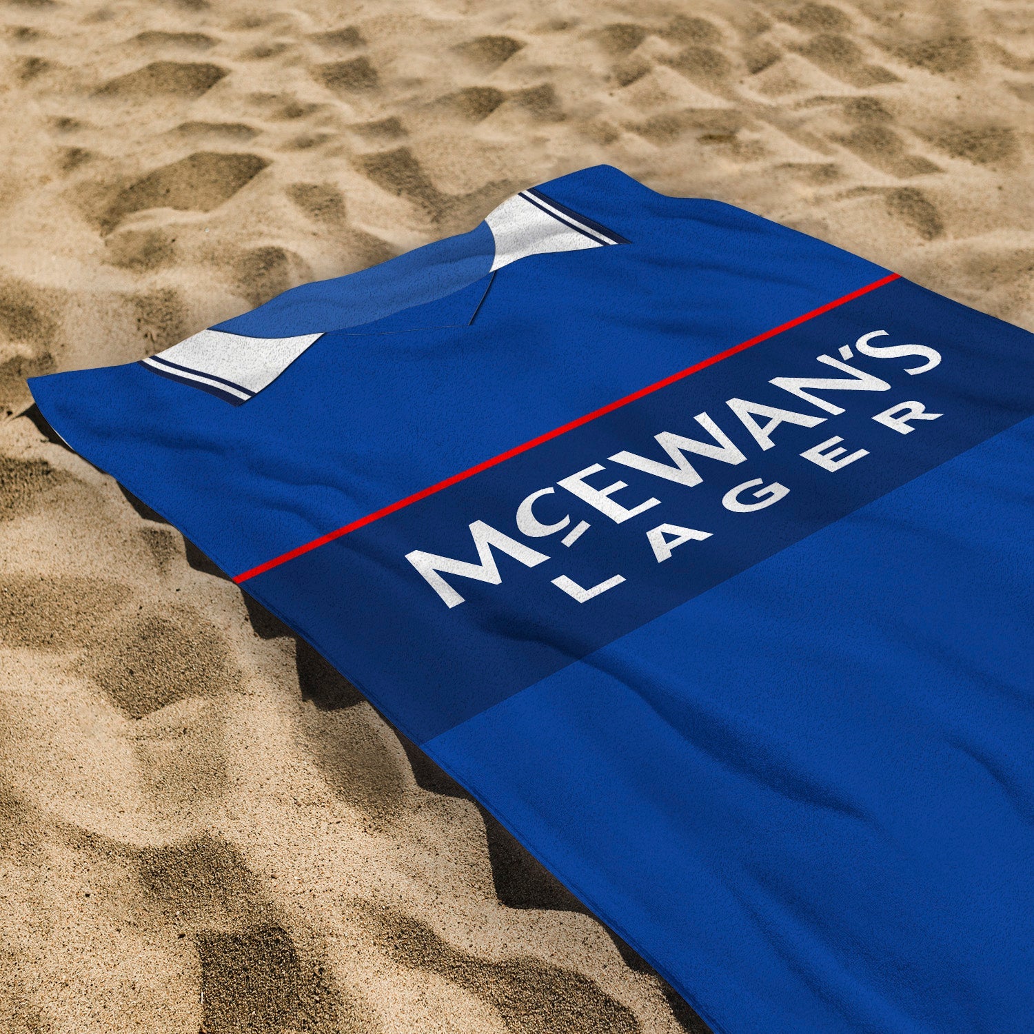 Rangers - 1998 Home Shirt - Personalised Retro Beach Towel - 150cm x 75cm