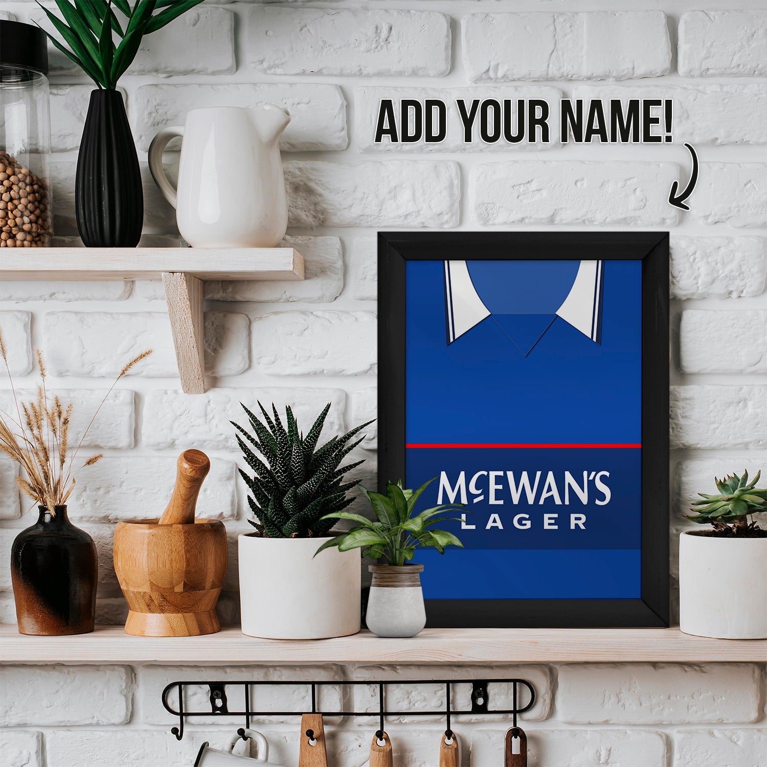 Personalised Ranger - 1998 Home Shirt - A4 Metal Sign Plaque
