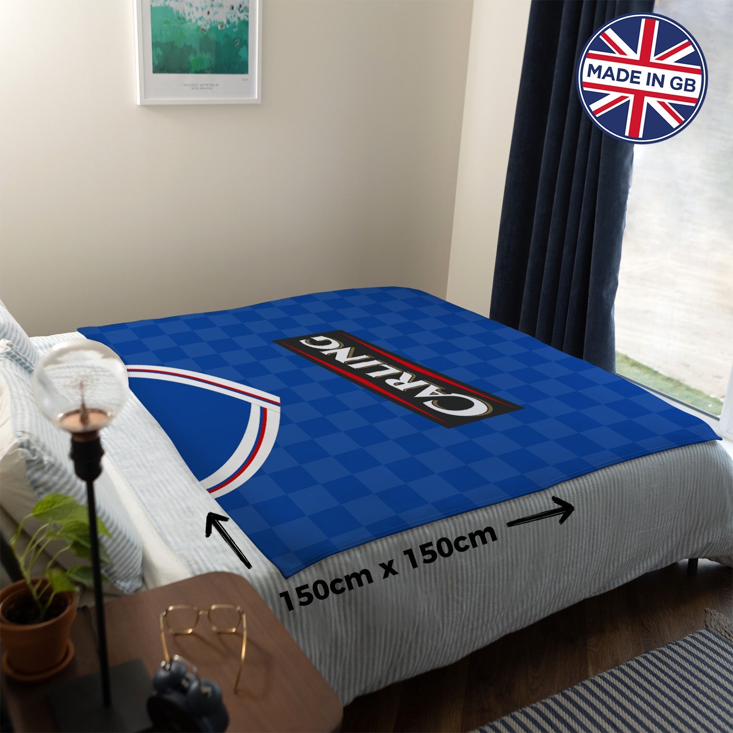 Rangers - 2009 Home Shirt - Personalised Retro Fleece Blanket