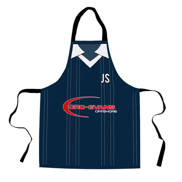 Ross County Retro 2015 Home Shirt Apron - Personalised Retro Football Novelty Water-Resistant, Lazer Cut (no fraying) Light Weight Adults Apron