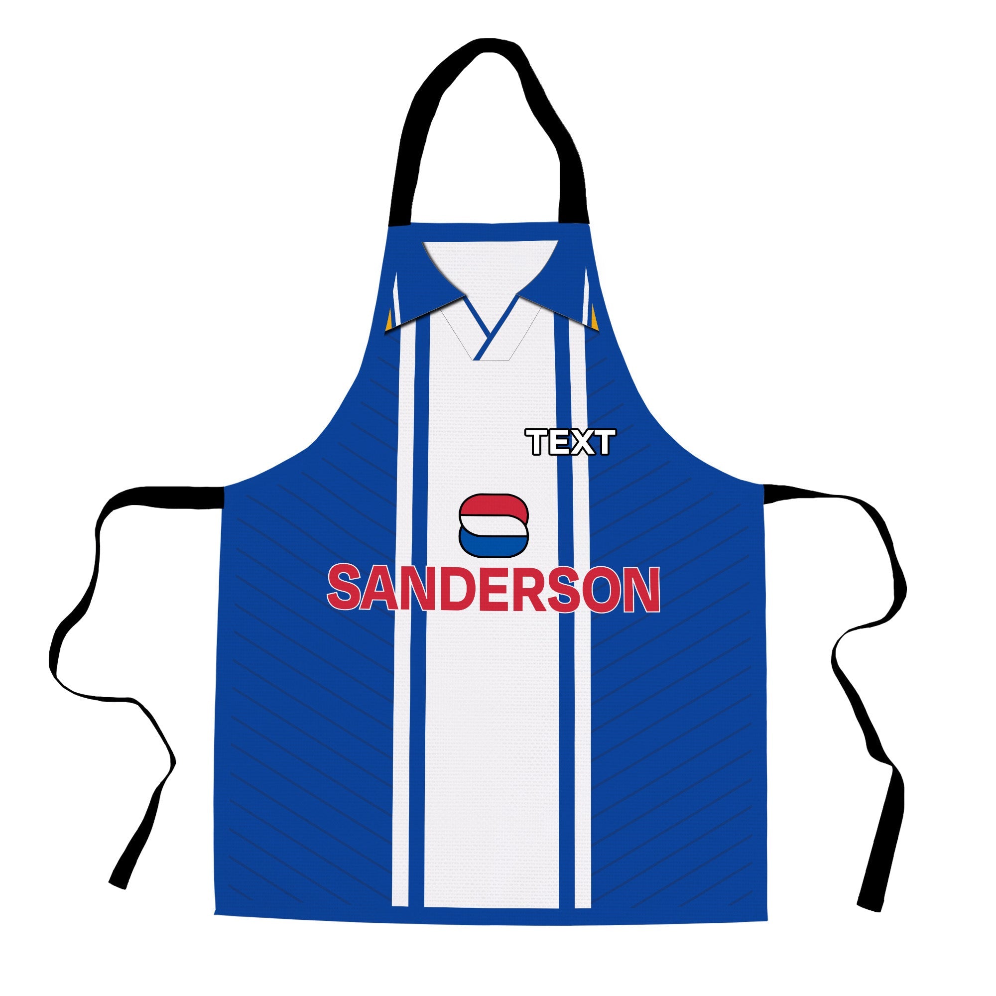 Wednesday 1995 Home Shirt - Personalised Retro Football Novelty Water-Resistant, Lazer Cut (no fraying) Light Weight Adults Apron