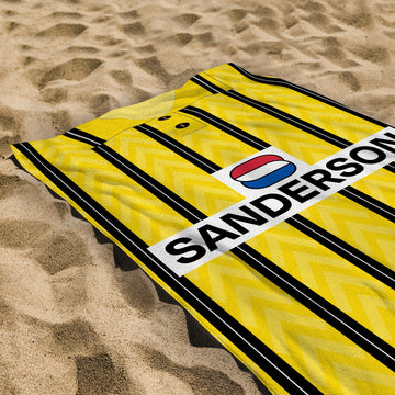 Wednesday 1992 Away Shirt - Personalised Lightweight, Microfibre Retro Beach Towel - 150cm x 75cm