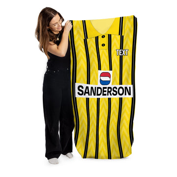 Wednesday 1992 Away Shirt - Personalised Lightweight, Microfibre Retro Beach Towel - 150cm x 75cm