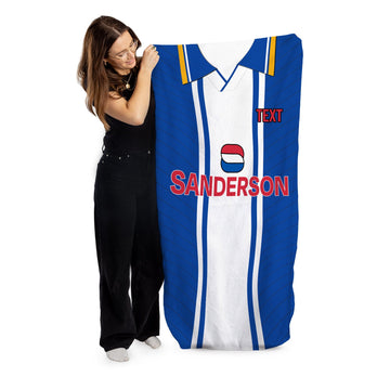 Wednesday 1995 Home Shirt - Personalised Lightweight, Microfibre Retro Beach Towel - 150cm x 75cm