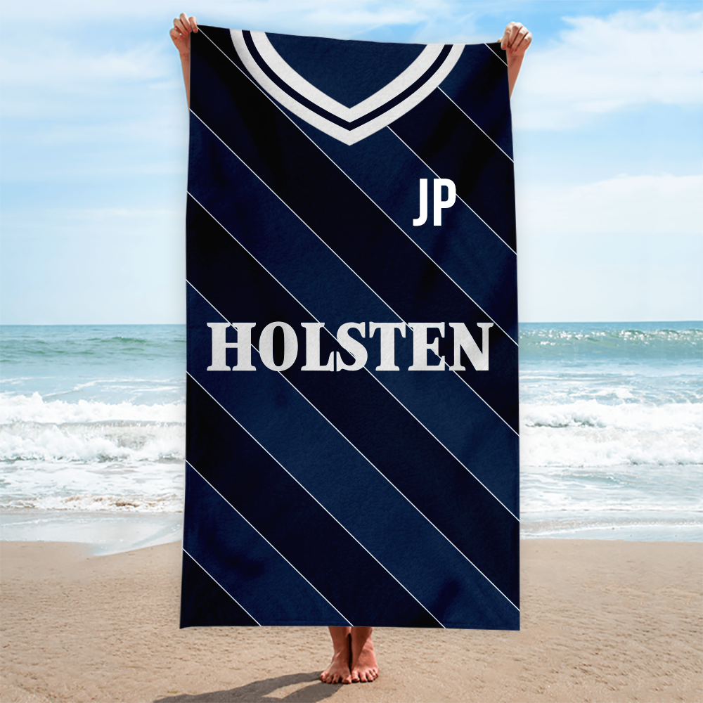 Tottenham Hotspur - 1986 Away Shirt - Personalised Vintage Beach Towel 