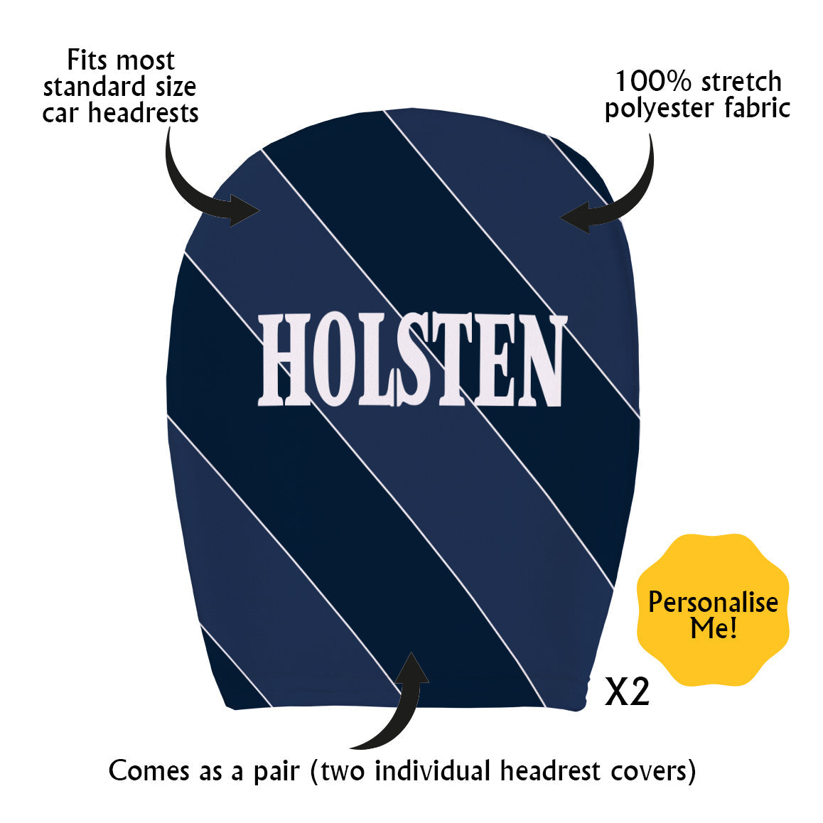 Personalised Tottenham Headrest cover
