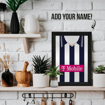 Personalised West Brom - 2007 Home Shirt - A4 Metal Sign Plaque - Frame Options Available