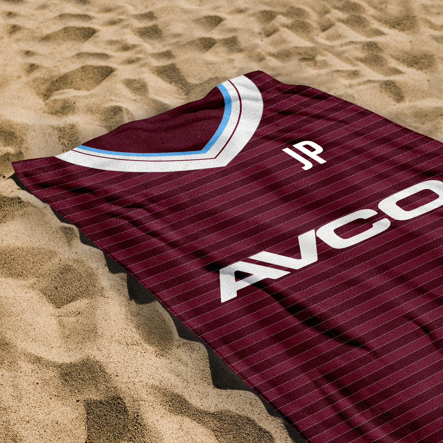 West Ham - 1986 Home Shirt - Personalised Vintage Beach Towel 