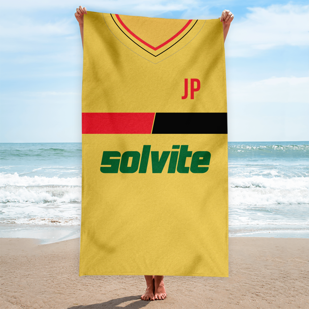 Watford - 1986 - Home  Shirt - Personalised Vintage Beach Towel 