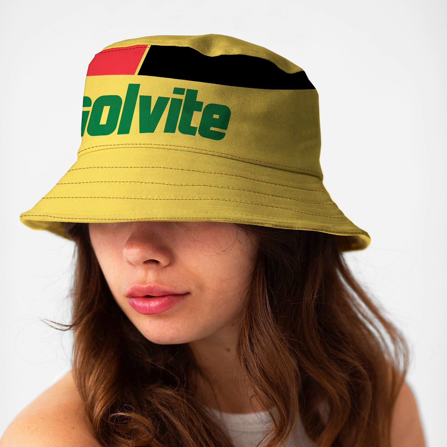 Watford 1986 Home Bucket Hat on woman's head