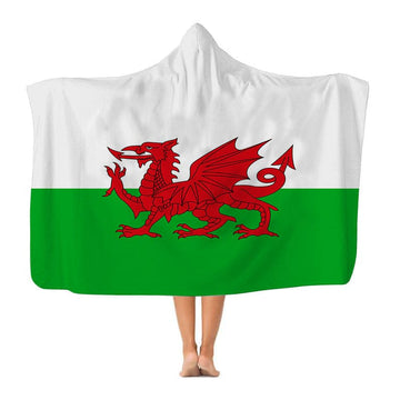 Wales - Welsh Flag - Hooded Blanket