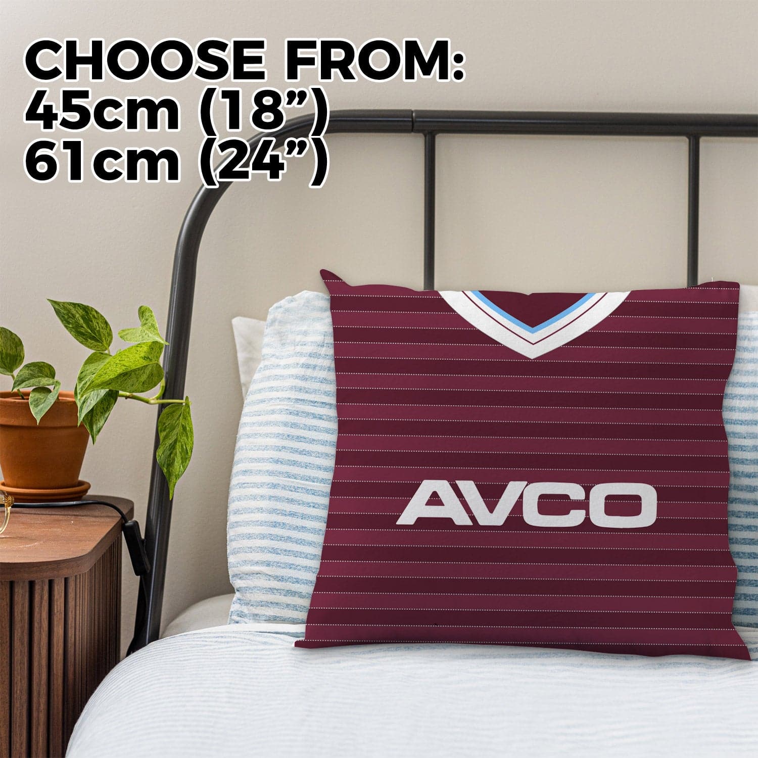 West Ham - 1986 Home Shirt - 45cm or 61cm Retro Cushion