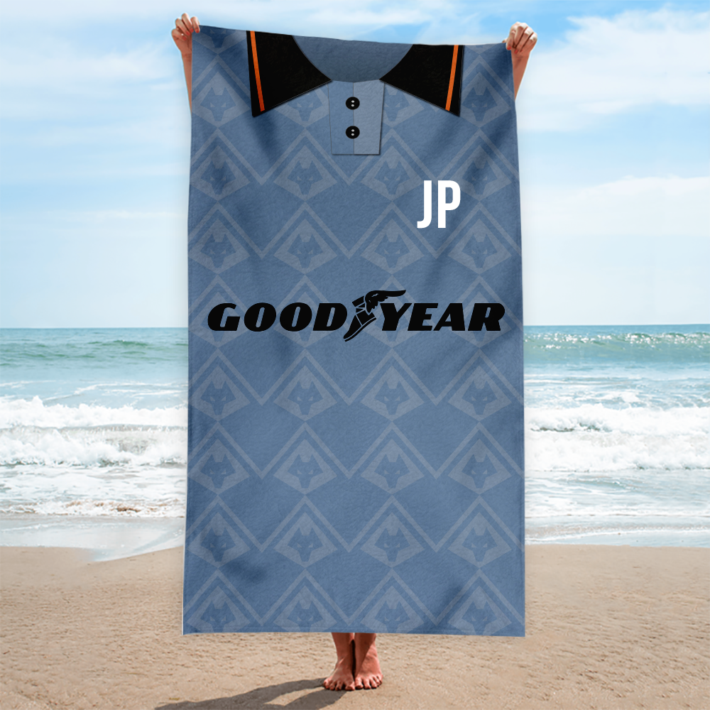 Wolves - 1992 Away Shirt - Personalised Vintage Beach Towel