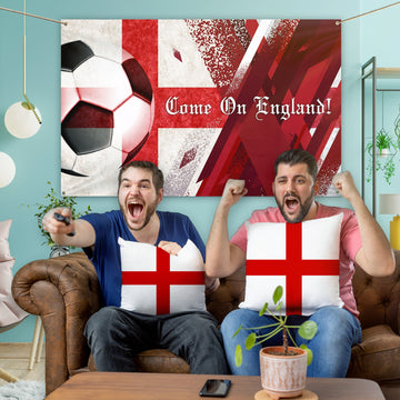 Come on England! Retro Football - Personalised 5ft x 3ft Fabric Banner