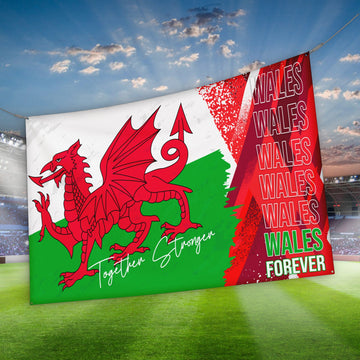 Wales Dragon - Personalised Retro Football 5ft x 3ft Fabric Banner